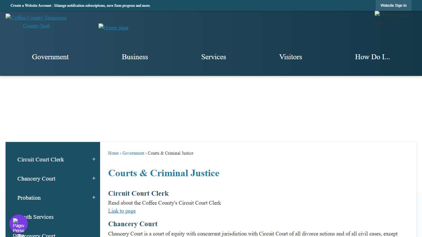 Courts & Criminal Justice | Coffee County, TN