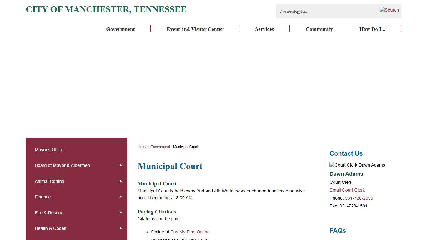 Municipal Court | Manchester, TN - Official Website